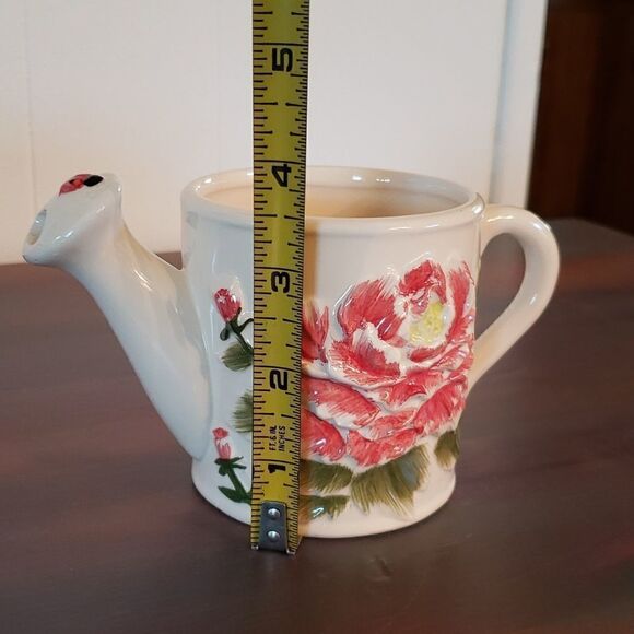New in Box Avon Small Decorative Ceramic Floral Watering Can / Planter (2007) - Picture 7 of 8